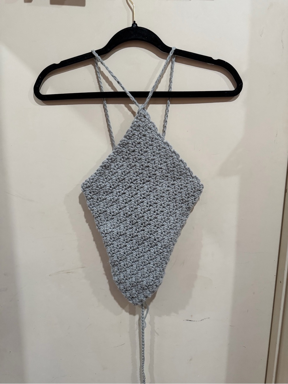 Handmade Crochet Tank Top — Light Gray